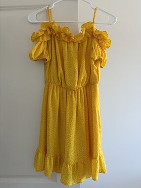 Yellow Ruffle Off-Shoulder Dress